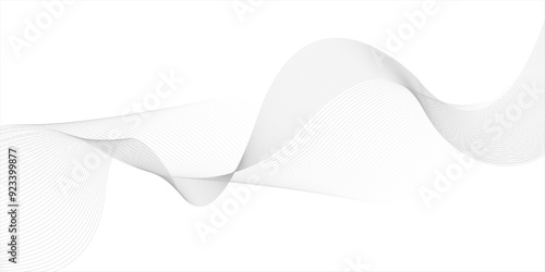 Elegant abstract smooth swoosh speed gray wave modern stream background. Abstract wavy stripes on white background isolated. Creative line art. Vector illustration