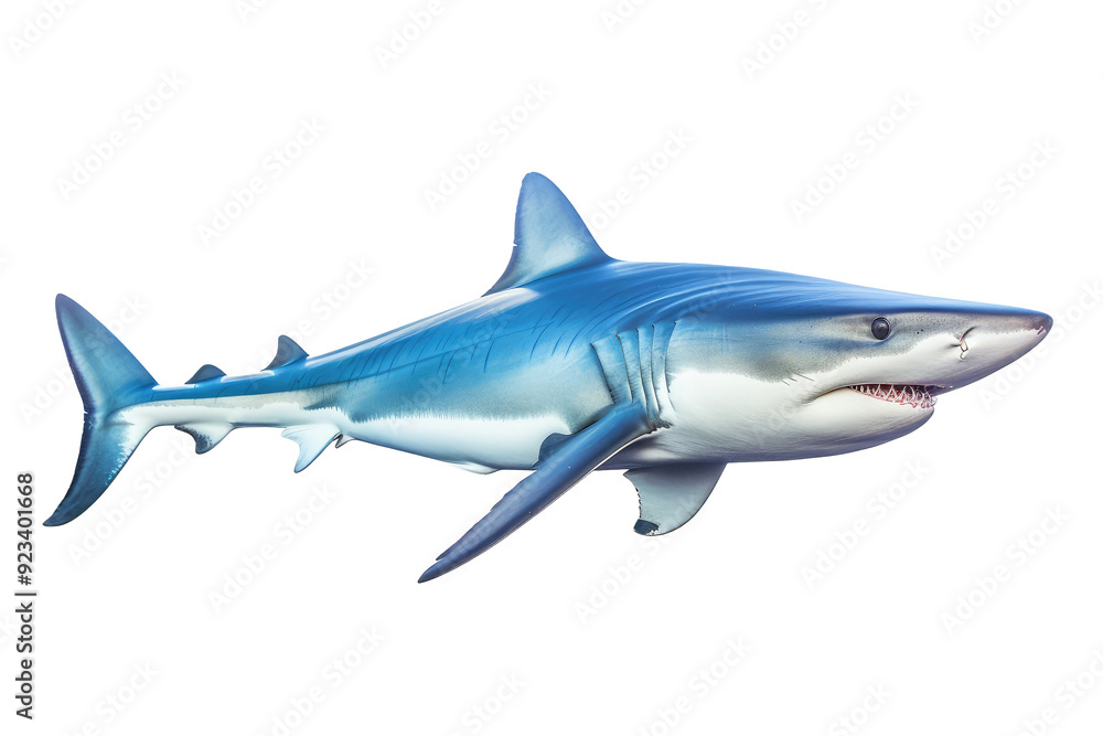 Fototapeta premium beautiful shark swimming isolated on white