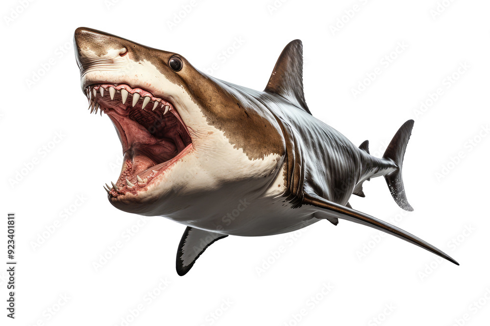 Fototapeta premium beautiful shark swimming isolated on white