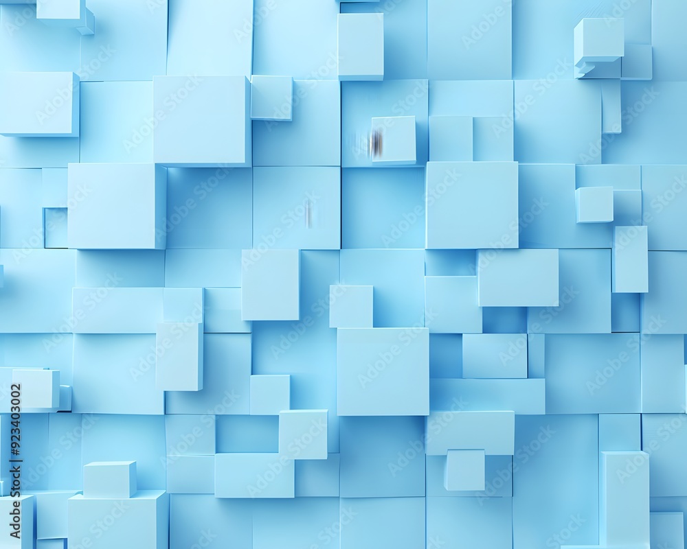 3D cube shapes with light blue background 3D cube shapes with light blue background