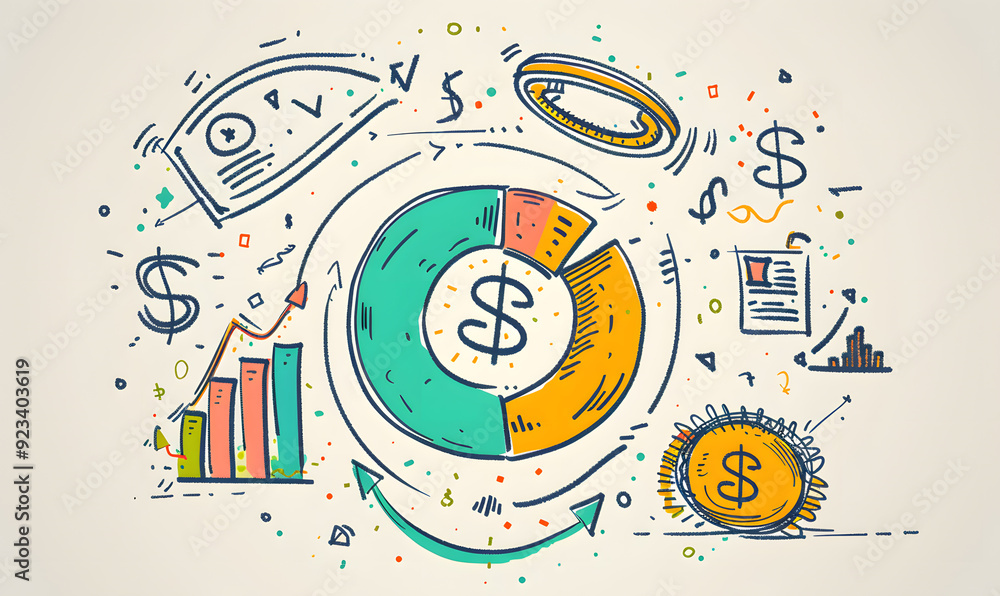 Obraz premium investment and business graphic advertising backgrounds