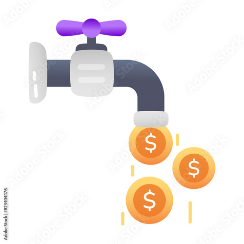 A flat style icon of liquidity