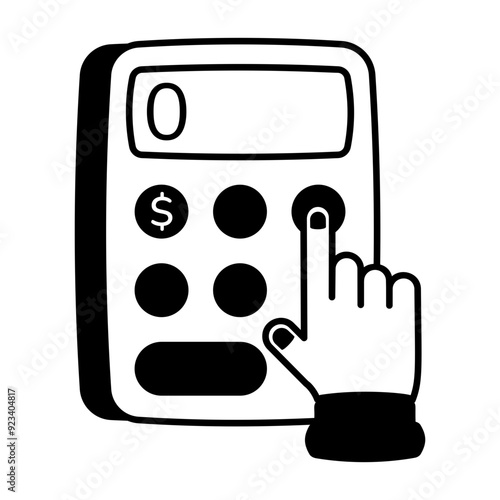 A glyph style icon of budgeting