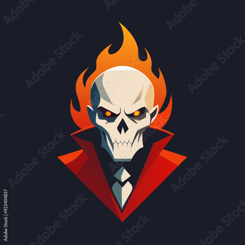 skull with a tattoo on a white background silhouette vector illustration