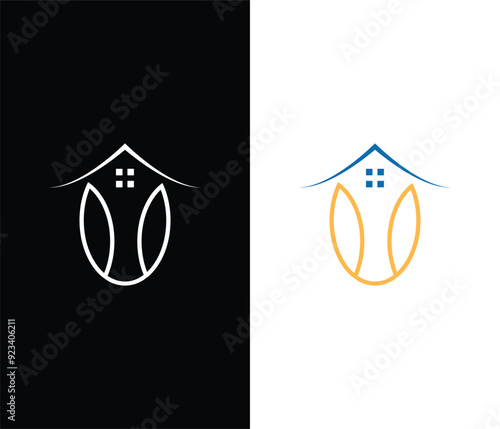 Real state bulding logo icon illustration abstract background design.