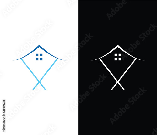Real state bulding logo icon illustration abstract background design.