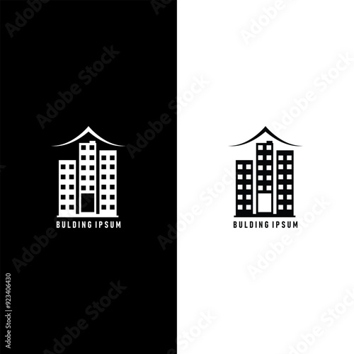 Real state bulding logo icon illustration abstract background design.