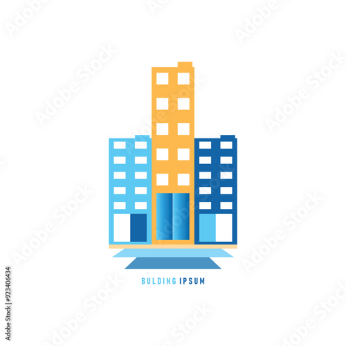 Real state bulding logo icon illustration abstract background design.