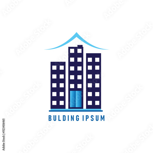 Real state bulding logo icon illustration abstract background design.