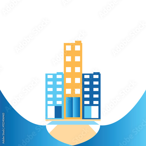 Real state bulding logo icon illustration abstract background design.