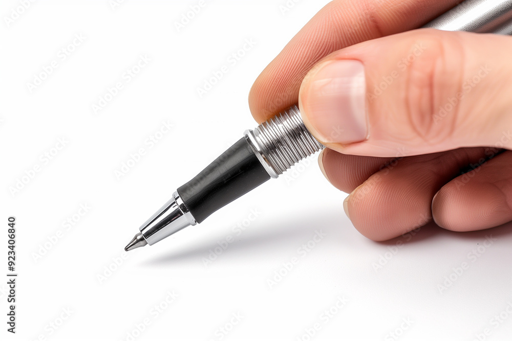 A human hand holding a fountain pen A human hand holding a fountain pen
