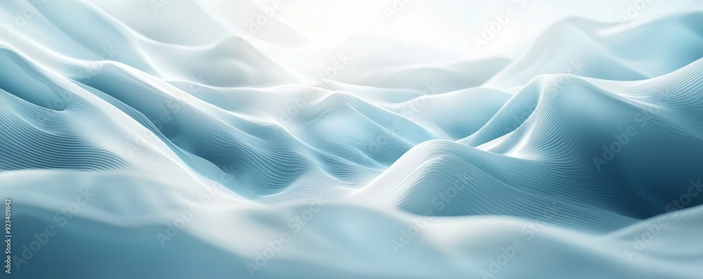Serene abstract scene featuring gentle waves with soft light filtering through, creating a peaceful and calming atmosphere.