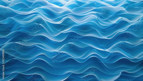 Soft blue waves gently ripple across the surface of a tranquil water body during the day