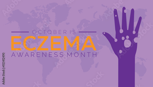 Eczema Awareness Month is observed every year on October. Holiday concept background, placard, banner design template Vector illustration background design.