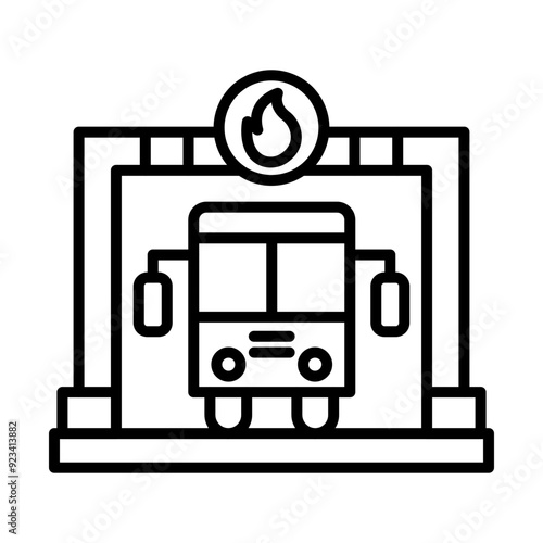 Fire Station line icon