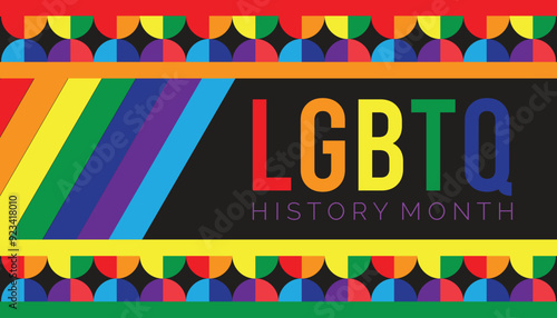 LGBTQ History Month is observed every year on October. Holiday concept background, placard, banner design template Vector illustration background design.