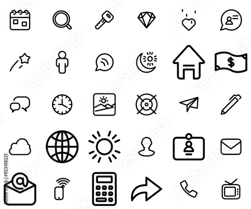 A Collection Of User Interface Template Icons Collection Isolated Silhouette Solid Icons Including Message,Time,Schedule,Chat,Human Infographic Simple Vector Illustration Logo