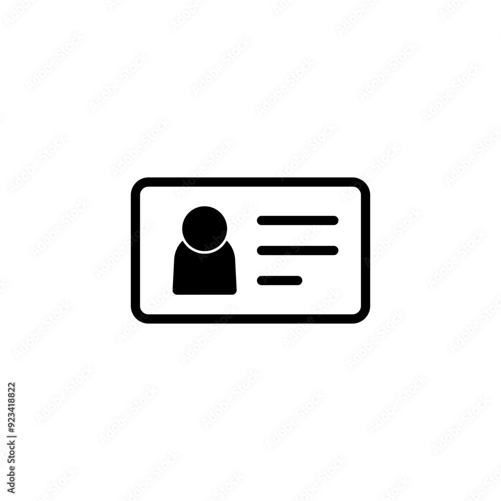 License icon logo design. ID card icon. driver license, staff identification card License icon logo design. ID card icon. driver license, staff identification card