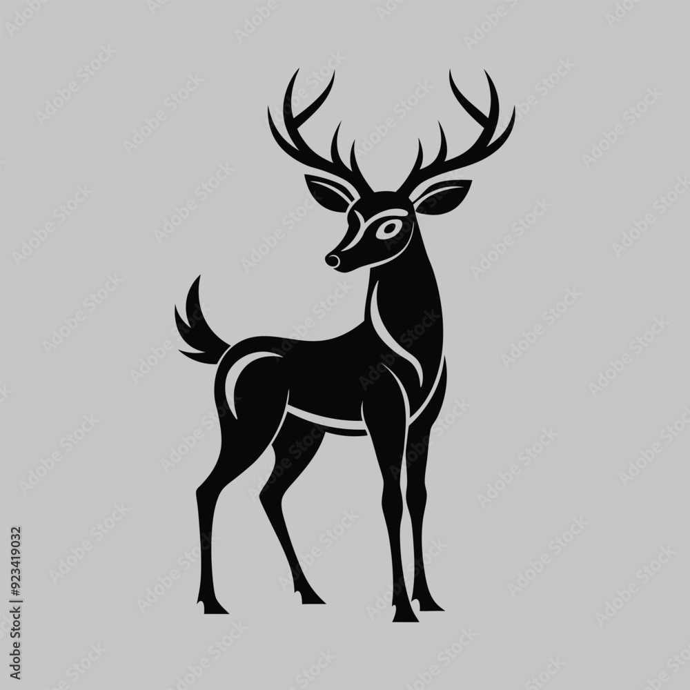 Deer vector art silhouette illustration. Deer vector art silhouette illustration.