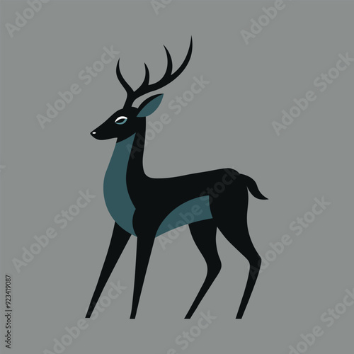 Deer vector art illustration isolated.