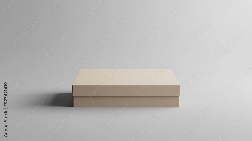 A small box on a gray background with no other objects, AI A small box on a gray background with no other objects, AI