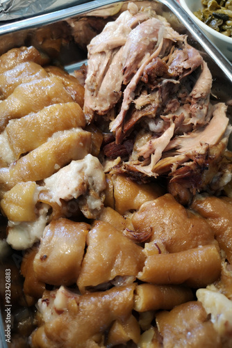 Stewed Pork Leg on a plate, a dish for Chinese New Year
