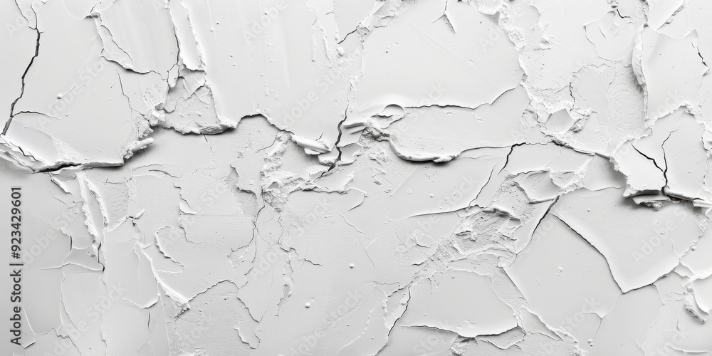 A white wall with cracks and holes in it A white wall with cracks and holes in it