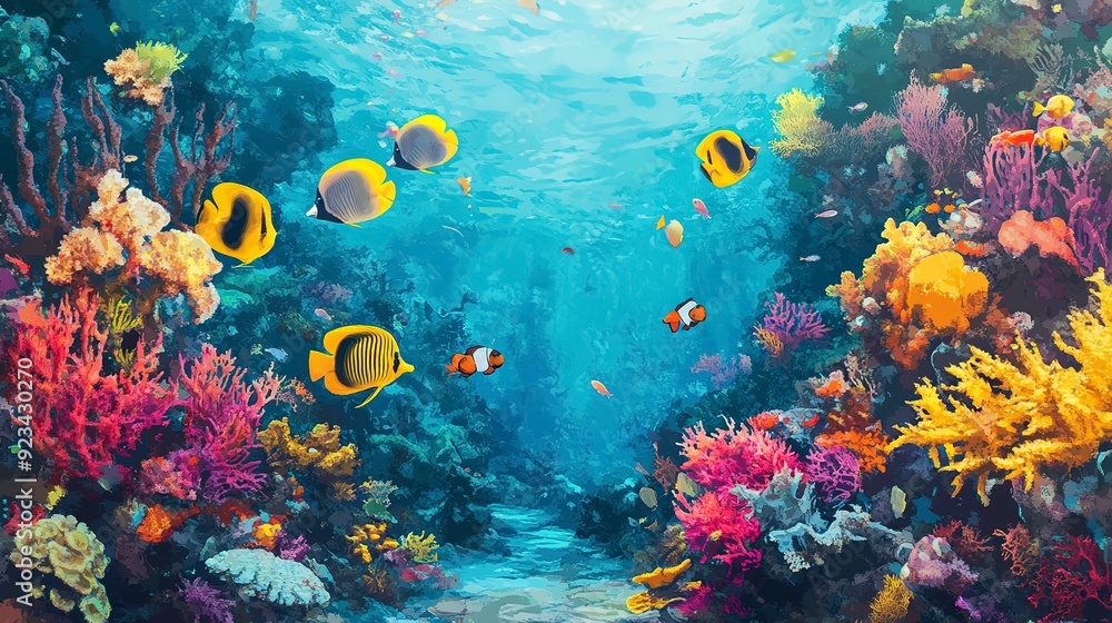coral reef with fish coral reef with fish