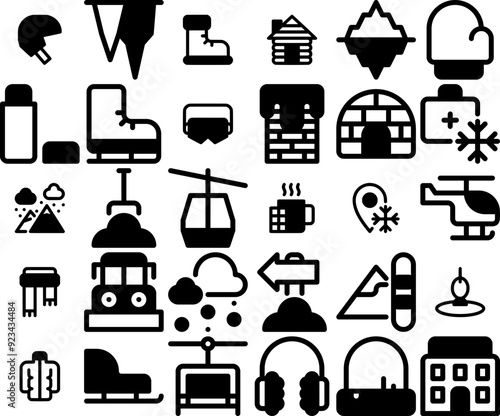 A Collection Of Mixed Stylewinter Vector Symbols Apps, Websites Ui Designs Suitable For Winter,Protection,Accessory,Snow,Fashion Vector Icons Illustration Collection photo