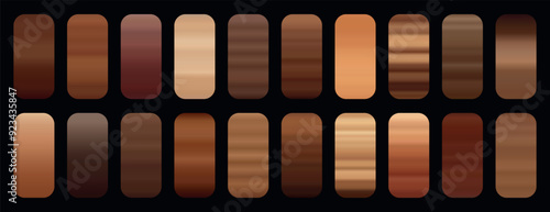 Collection of wood gradient. Wood gradients set. 