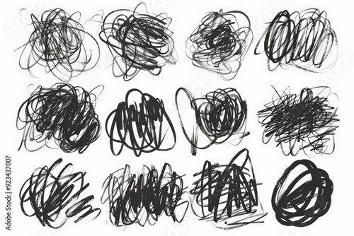 This image features dense and dynamic black scribbles against a white background, representing chaos, confusion, and the complexity of human emotions and thoughts.