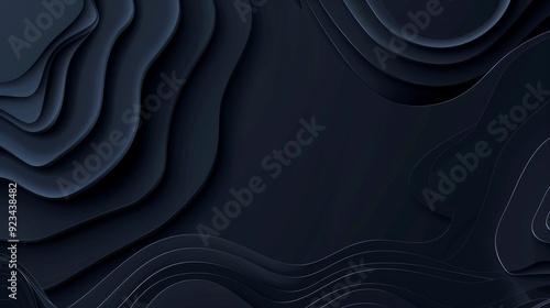 Abstract dark layered design with smooth curves and gradients.