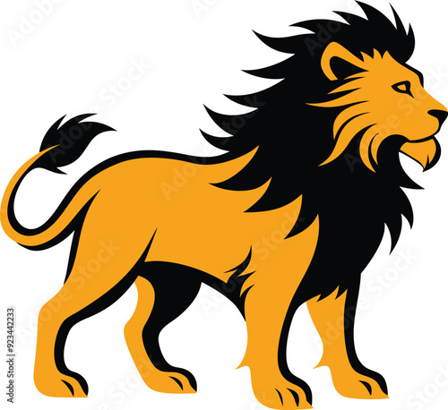 Bold Lion Graphic Design - Powerful Minimalist Vector Art, These striking vector illustrations capture the majestic and fierce essence of the lion in a clean and elegant style, ideal for branding photo