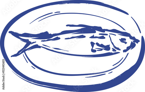 Εκτύπωση καμβά Outline blue Dolce Vita Getaway Illustration