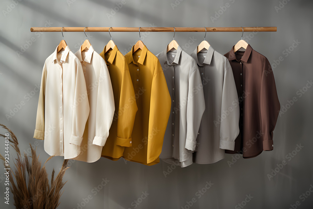 Collection of clothes hanging on rack Collection of clothes hanging on rack