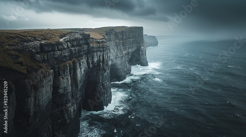 Dramatic cliffs by the ocean in landscape photography