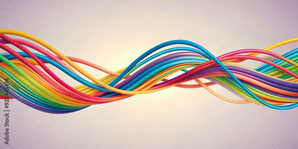 Vibrant abstract curvy wavy lines form a dynamic network pattern on a minimalist background, creating a colorful modern graphic design for technology and innovation. Vibrant abstract curvy wavy lines form a dynamic network pattern on a minimalist background, creating a colorful modern graphic design for technology and innovation.