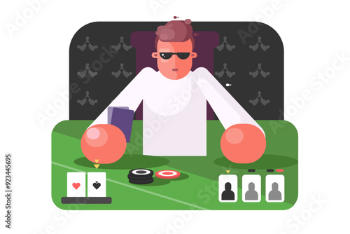 Poker player at table