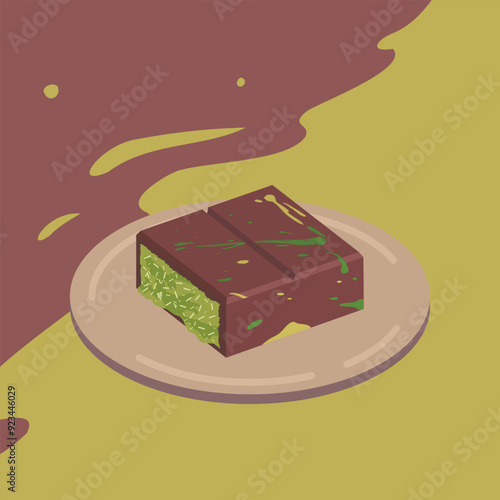 Illustration of Dubai Chocolate, Pistachio Chocolate, and Snacks