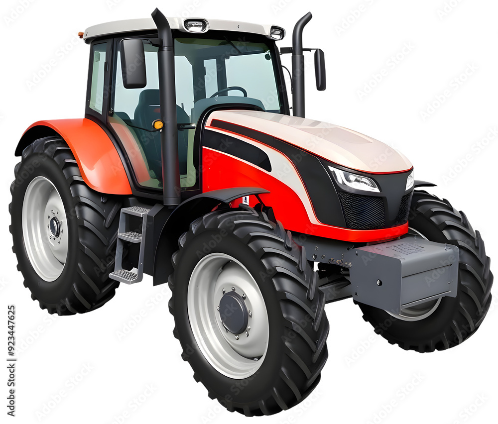 red tractor isolated on transparent background. red tractor isolated on transparent background.