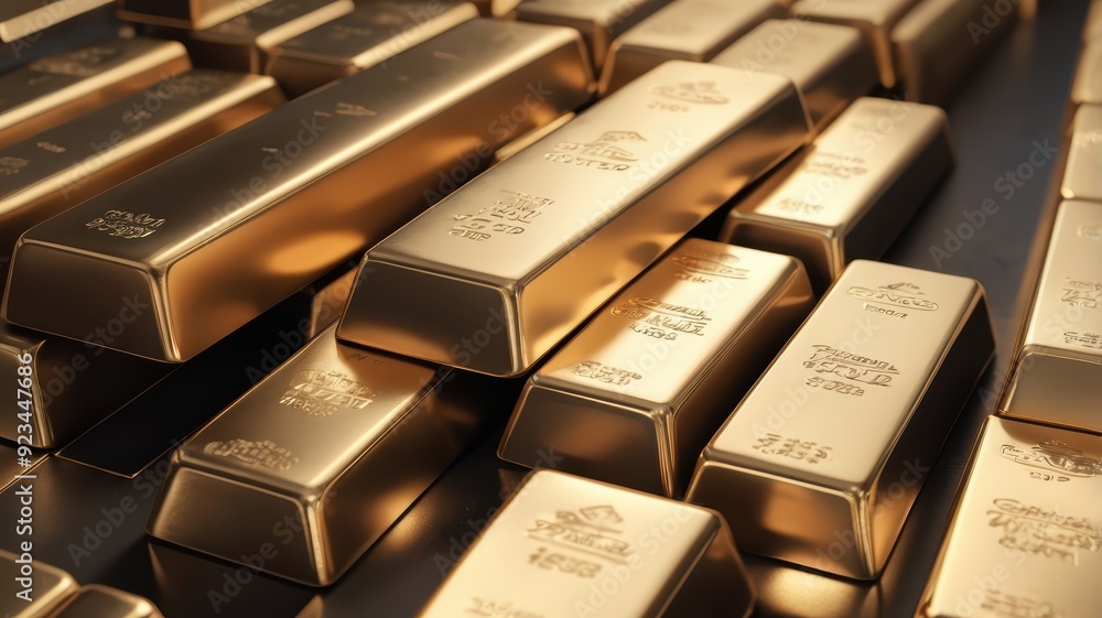 Stack of Gold Bars Close Up Stack of Gold Bars Close Up