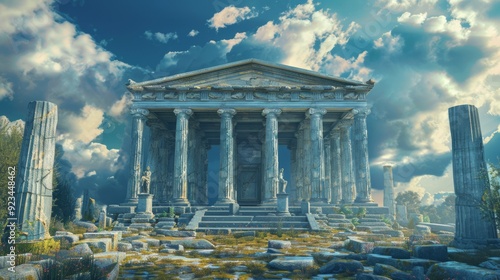 Greek temple with Doric columns