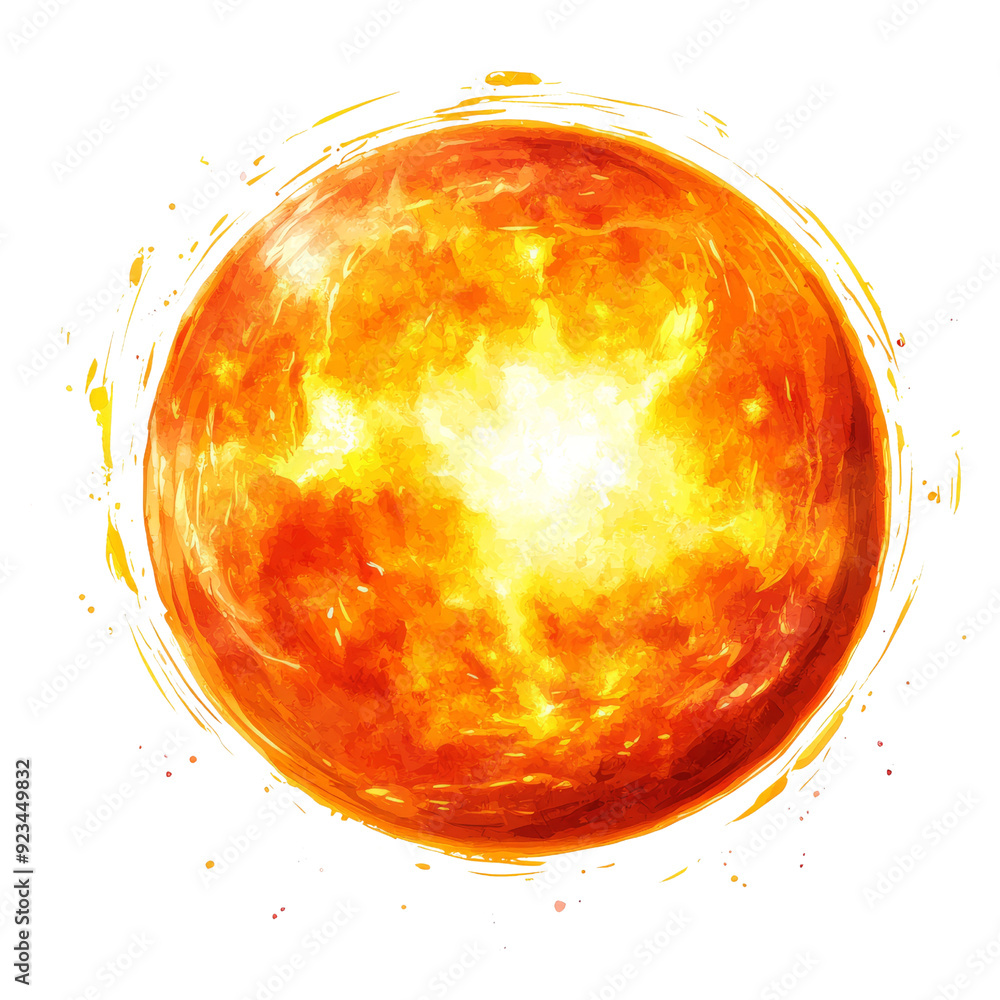 Bright Sun Clipart Illustration, Space Sticker Illustration Bright Sun Clipart Illustration, Space Sticker Illustration