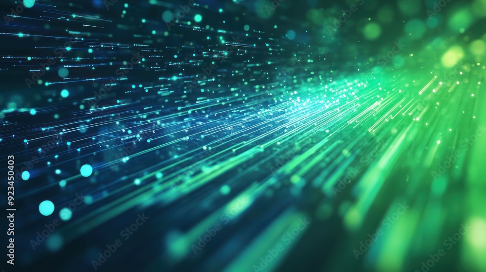 Abstract Digital Art with Green and Blue Lights Abstract Digital Art with Green and Blue Lights