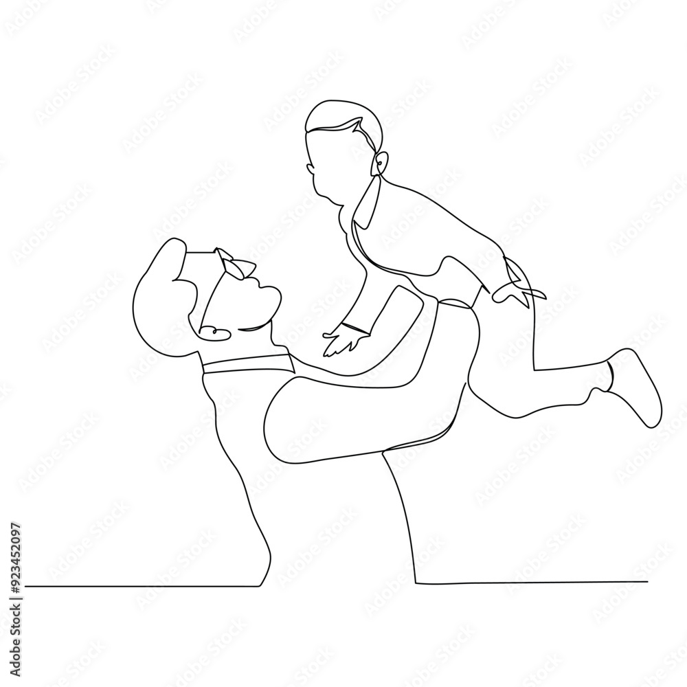 Fathers Day line art.single line,continuous one line drawing. Father holding his child . Continuous line art vector.Happy Fathers Day son concept Fathers Day line art.single line,continuous one line drawing. Father holding his child . Continuous line art vector.Happy Fathers Day son concept