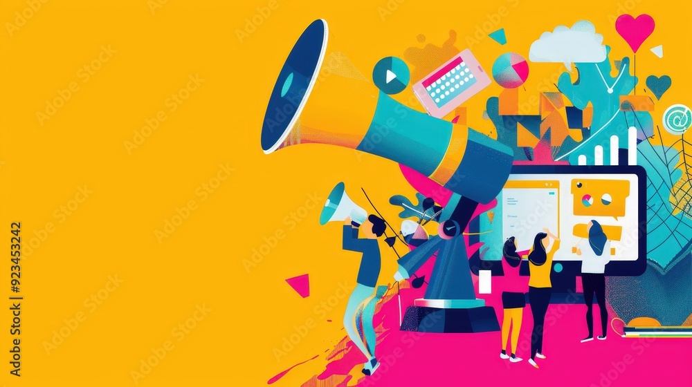 A vibrant marketing campaign is launched, featuring eye-catching visuals and compelling messaging A vibrant marketing campaign is launched, featuring eye-catching visuals and compelling messaging