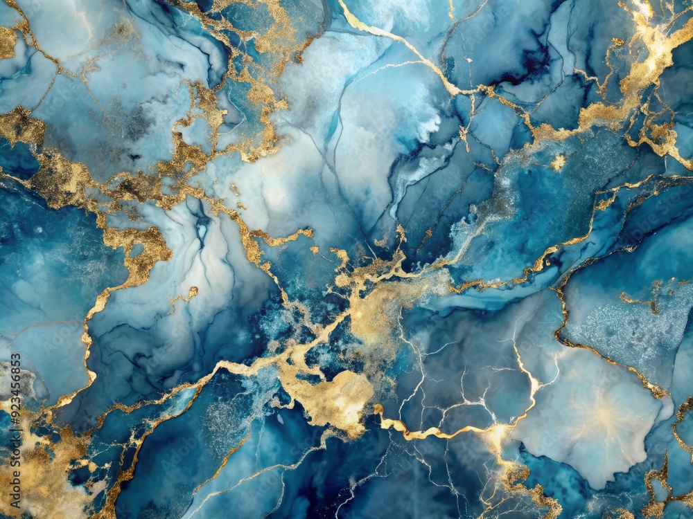 Elegant abstract blue marble texture with gold splashes, luxurious blue background, watercolor-inspired gray, white, and dark nuances, evoking opulence and sophistication. Elegant abstract blue marble texture with gold splashes, luxurious blue background, watercolor-inspired gray, white, and dark nuances, evoking opulence and sophistication.