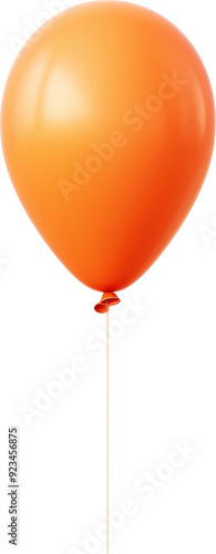 Wallpaper Mural A single bright orange balloon floats against a black background. The balloon is tied with a string. Torontodigital.ca