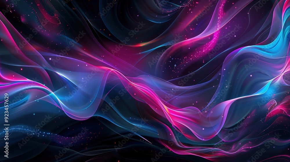 An abstract technology background with fluid, curving lines and dynamic color gradients An abstract technology background with fluid, curving lines and dynamic color gradients
