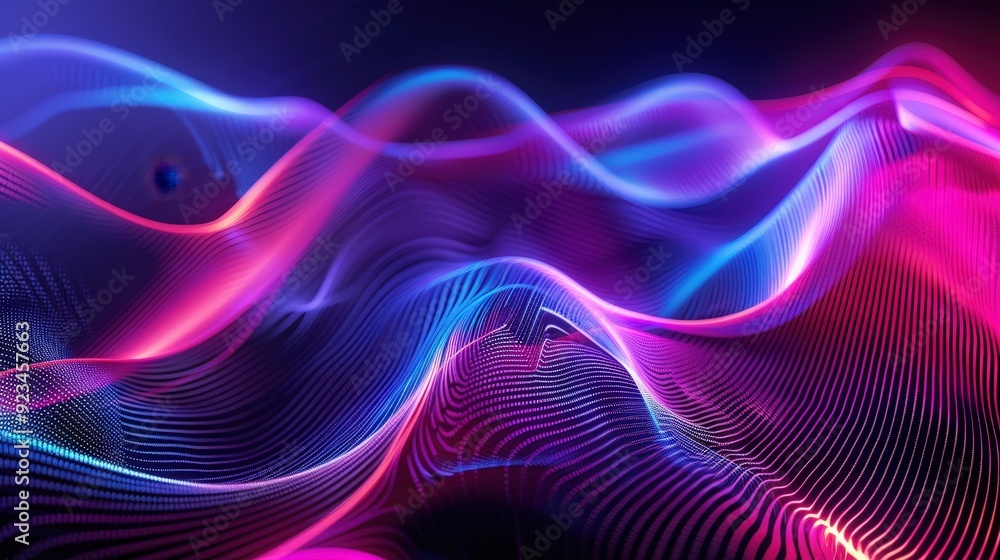 An abstract technology background with fluid, curving lines and dynamic color gradients An abstract technology background with fluid, curving lines and dynamic color gradients
